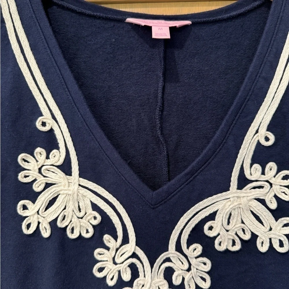 Lilly Pulitzer 2013 Cotton Knit Pullover V-Neck Dress / Midi / Medium